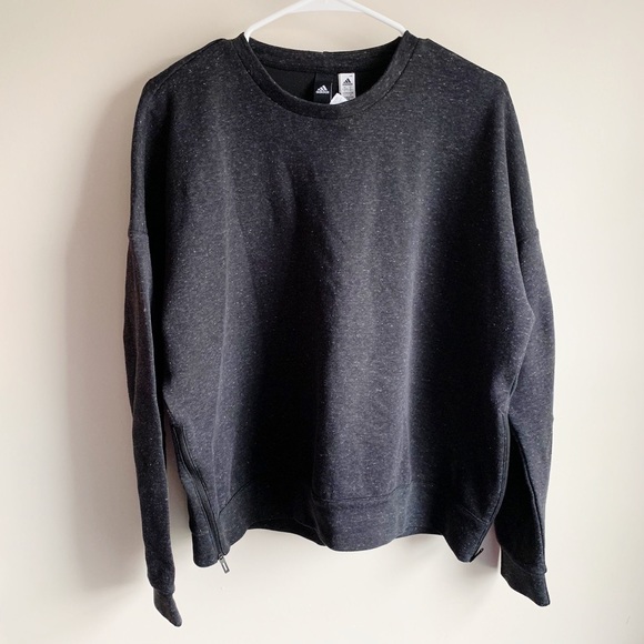 adidas Tops - Adidas Black Speck Stadium Side Zipper Sweatshirt